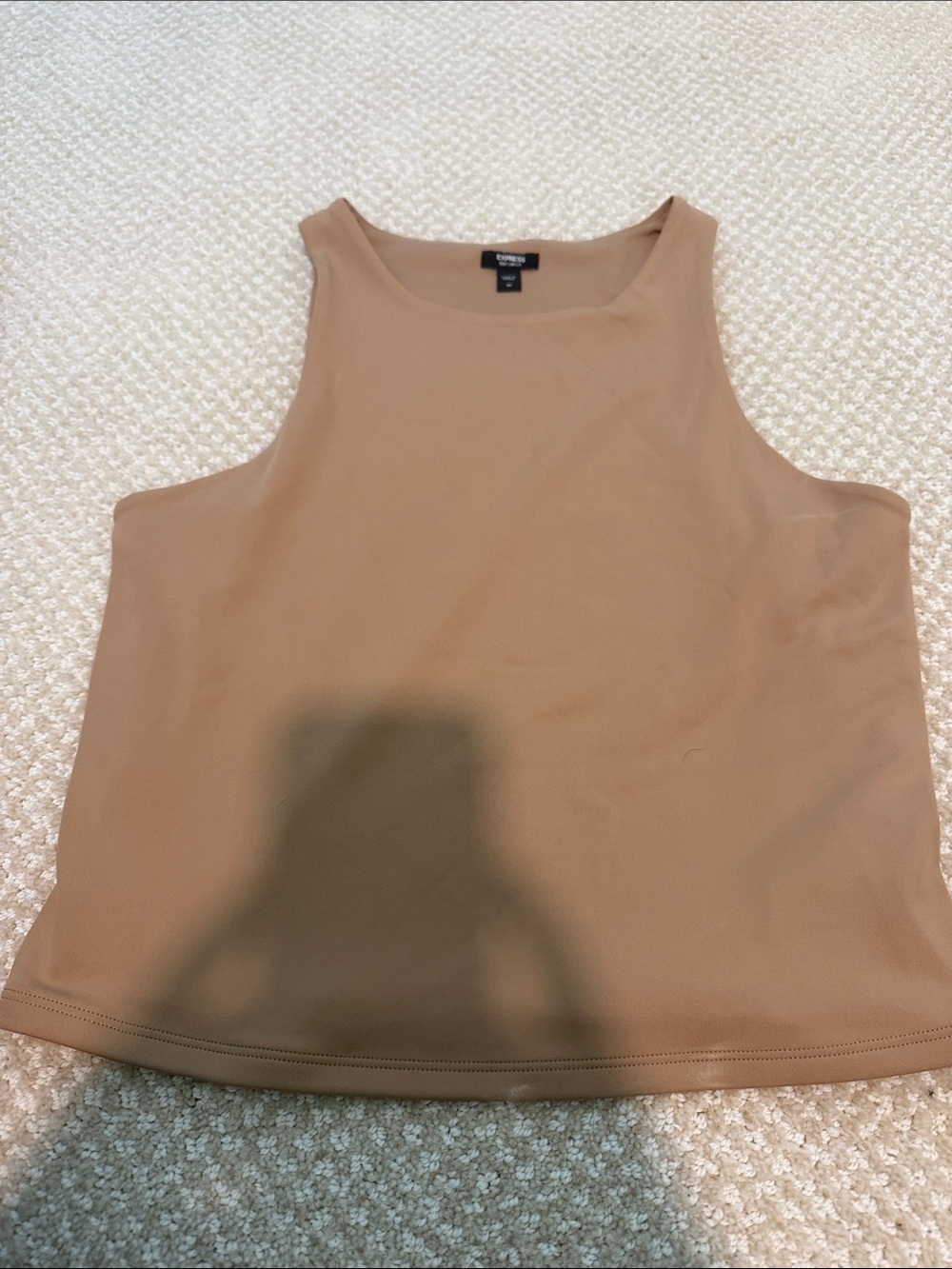 Express Sleeveless Tank Top in Camel Tan